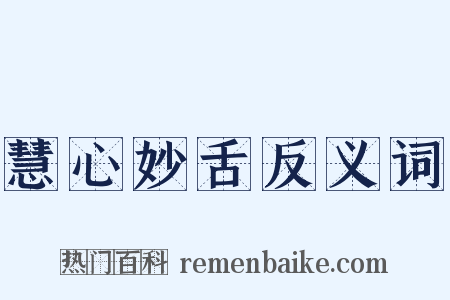 慧心妙舌反义词是什么意思的图片